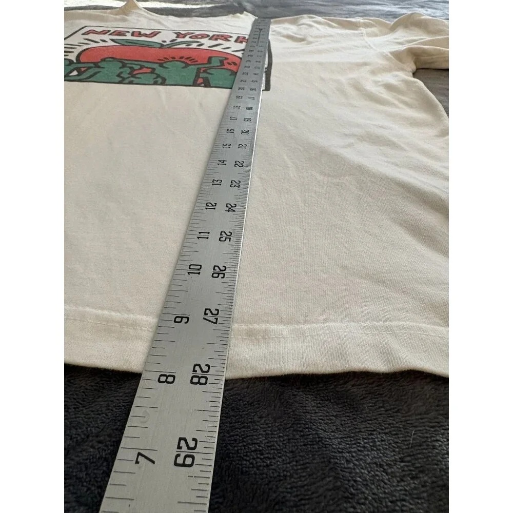 Abercrombie & Fitch Men Keith Haring New York Big Apple Graphic T-shirt L White - Picture 11 of 11